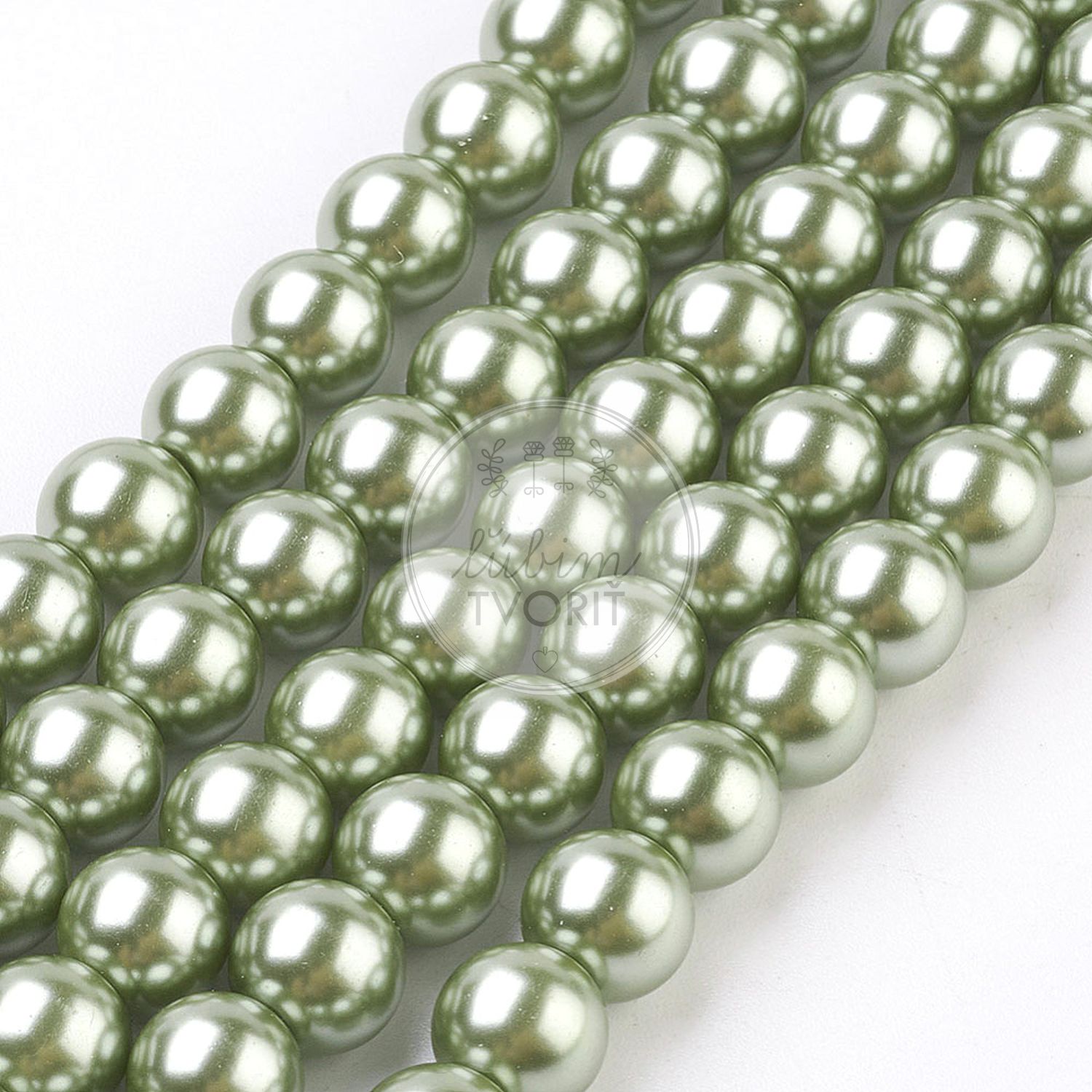 Sklenené perly, 8 mm - 10 ks