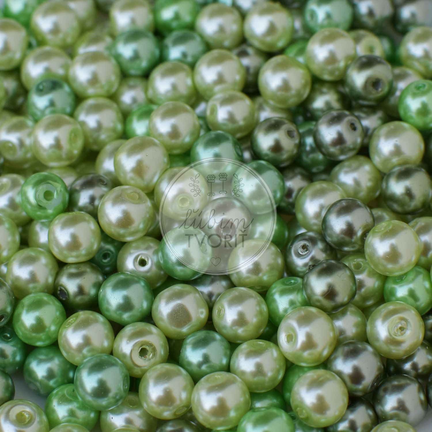 Sklenené perly, 8 mm - 20 g (cca 30 ks)