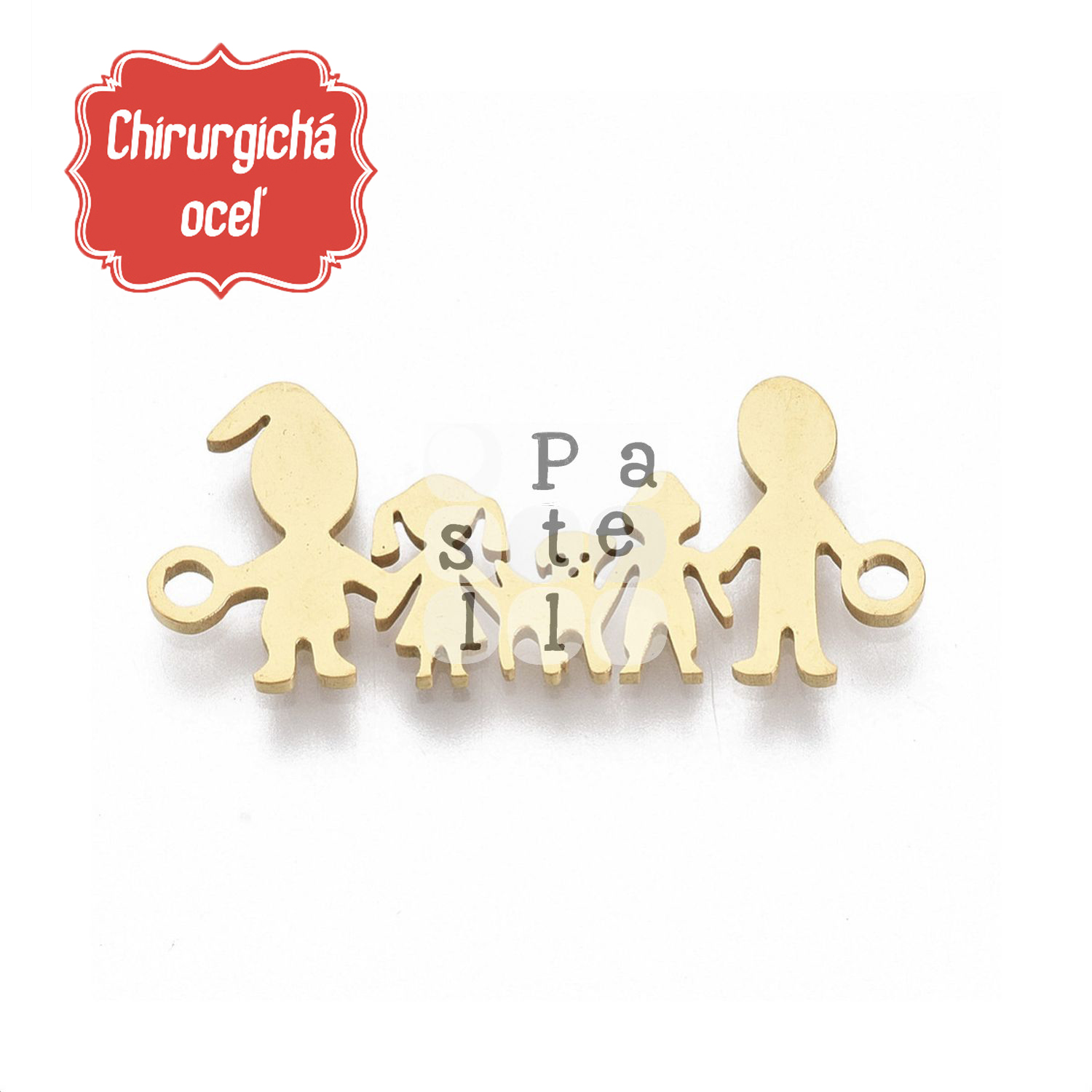 Medzikus rodina so psom, 25x11 mm - 1 ks