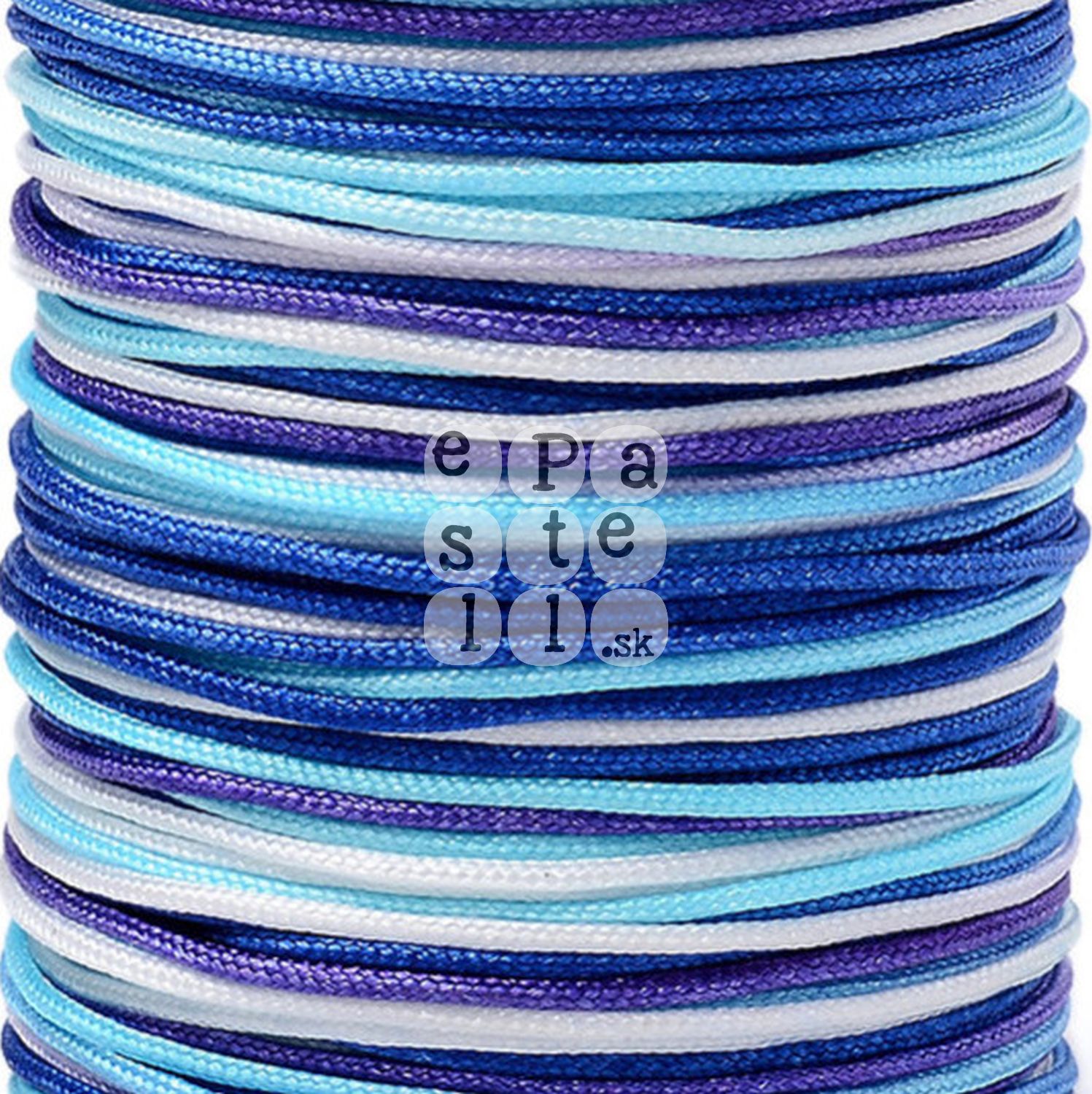 Segmentová farbená polyesterová šnúrka, 0.8 mm - návin 10 metrov