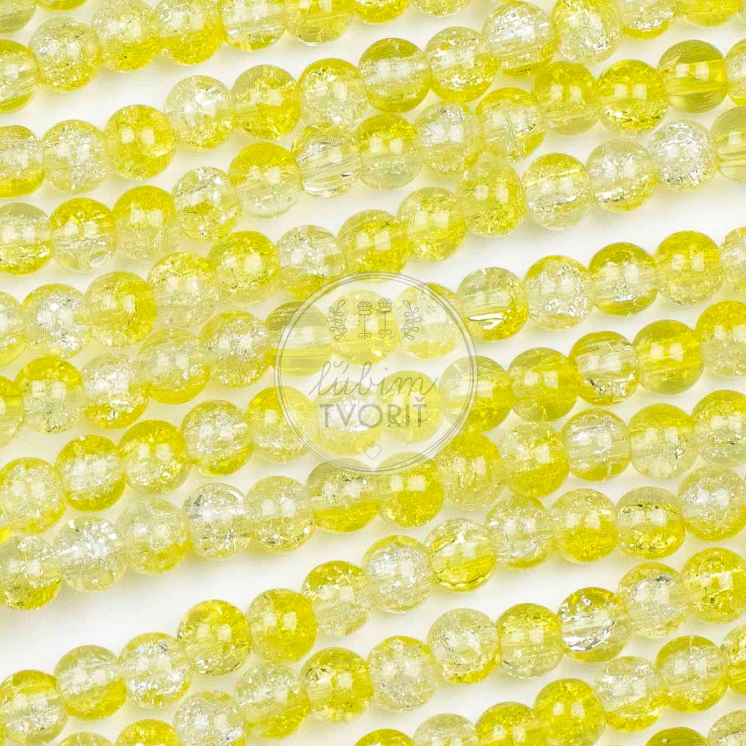 Sklenené korálky - praskačky, 6 mm - 10 ks