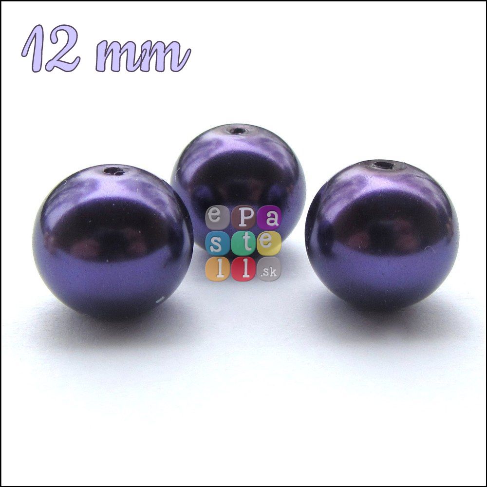 Voskované sklenené perly, 12 mm - 1 ks