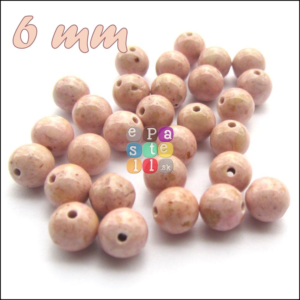 Jemne ružový mramor, 6 mm - 1 ks