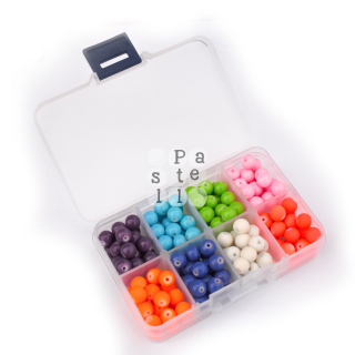 Krabička so sklenenými perličkami, 10.5 x 6.9 cm - 1 ks